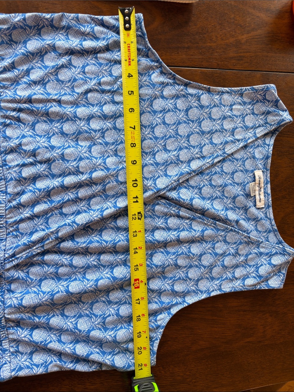 Tommy Bahama Blue and White Sleeveless Printed Midi Dress - Picture 6 of 6